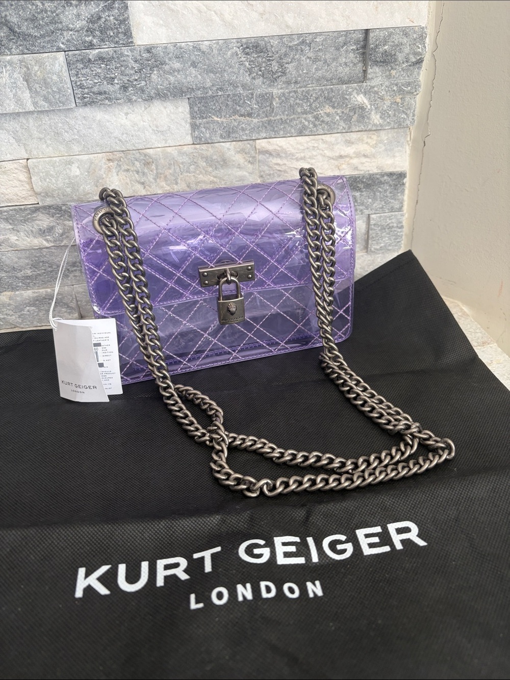 Kurt Geiger London Mini Brixton Vinyl Convertible Shoulder Bag new with tags
